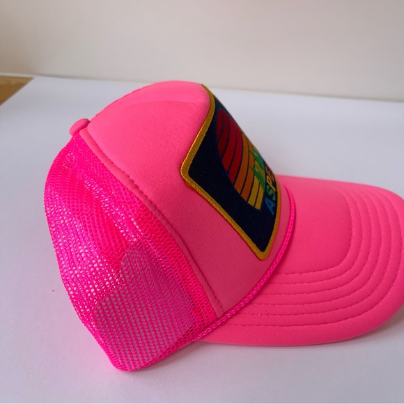 NWT Aviator Nation Pink Trucker Hat Aspen Sunset Rainbow embroidered patch - Picture 7 of 16